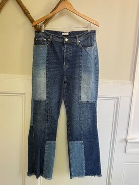 Forever 21 Patchwork Wide Leg Jeans size 32